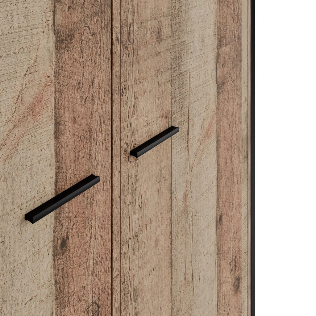 Hoxton Distressed Oak Effect Double Wardrobe