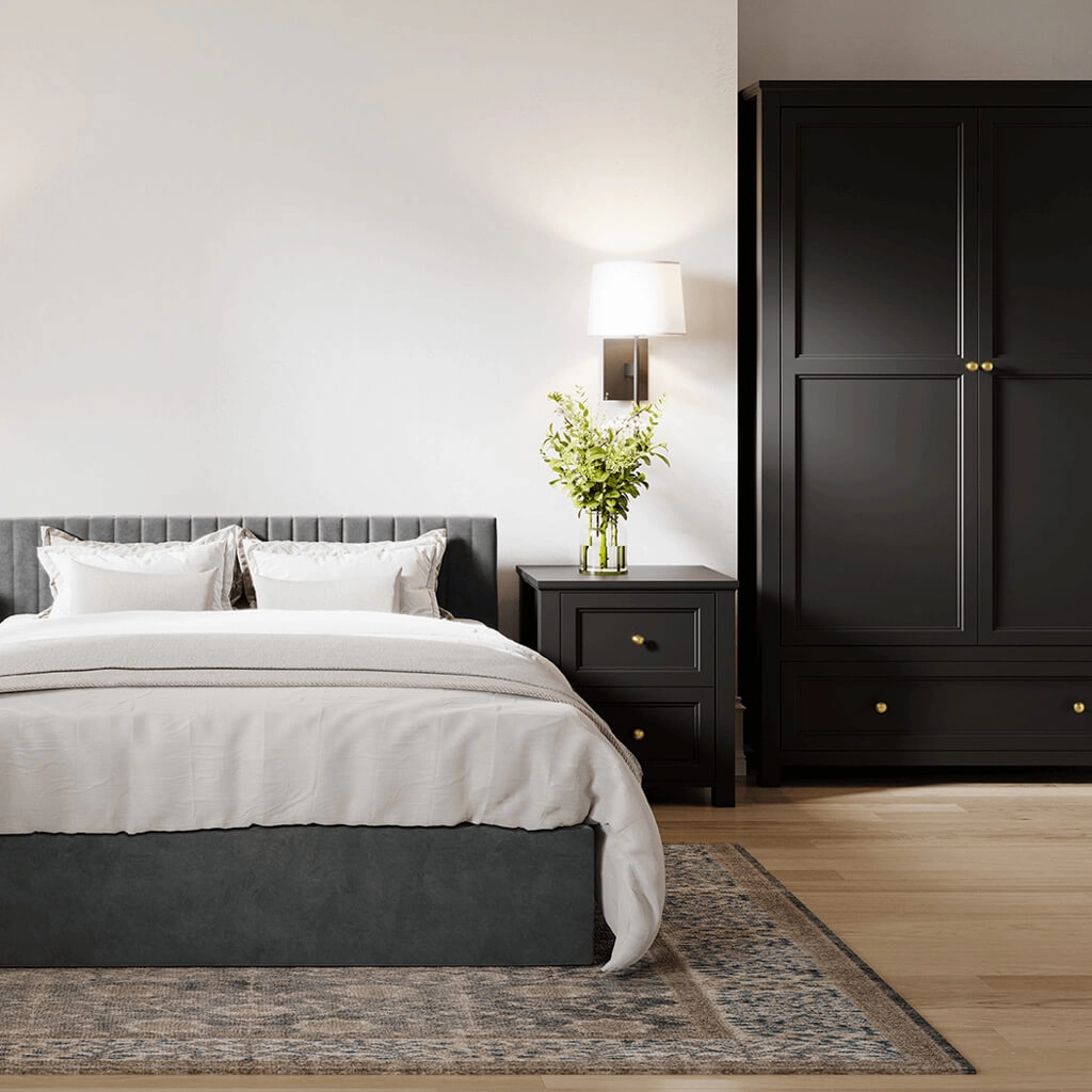 Ives Black Double Wardrobe