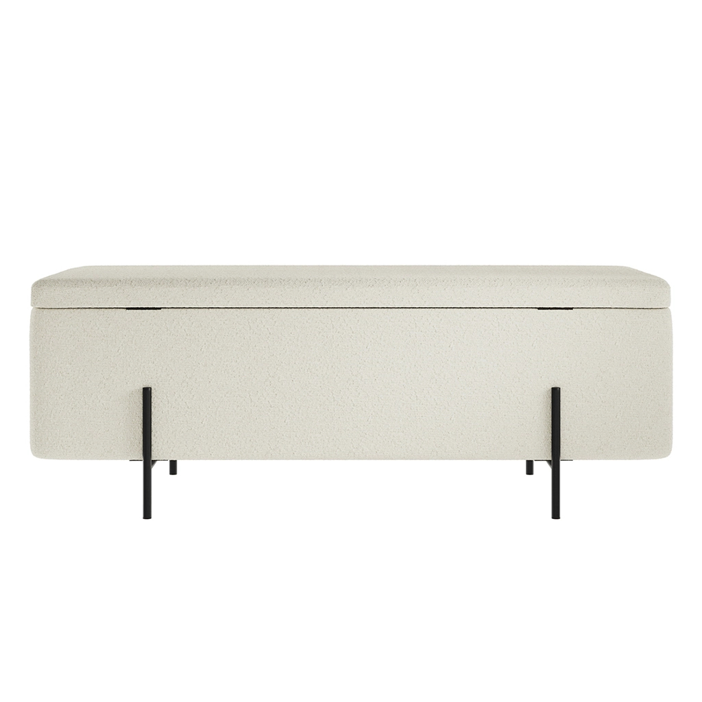 Lola Ivory Boucle Storage Ottoman