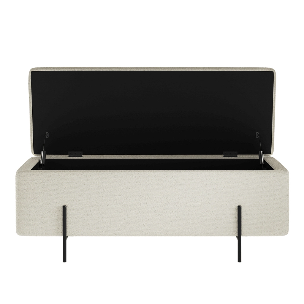 Lola Ivory Boucle Storage Ottoman