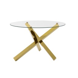 Capri Glass & Gold Dining Table