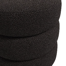 Emi Black and Black Pouffe