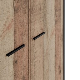 Hoxton Distressed Oak Effect Double Wardrobe