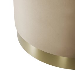 Lara Beige Velvet Large Pouffe