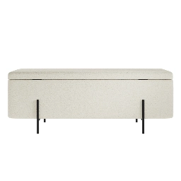 Lola Ivory Boucle Storage Ottoman