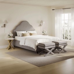 Quince Light Grey Kingsize Bed
